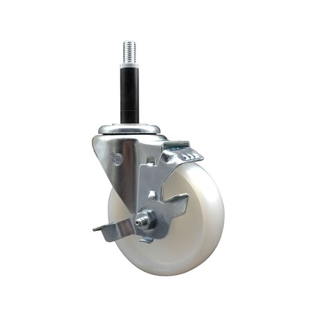 Service Caster 4'' Nylon Swivel 3/4'' Expanding Stem Caster with Brake SCC-EX20S414-NYS-TLB-34